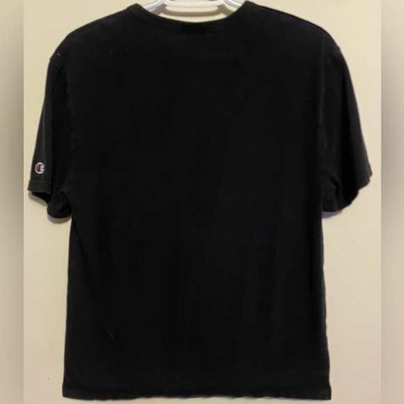 Champion Black T-Shirt with Red and Blue Logo - Picture 3 of 3